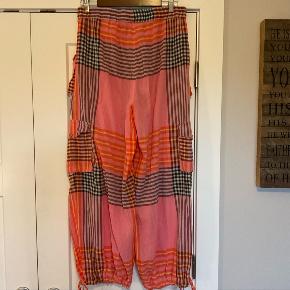 Free People Pink and Orange crafted Cargo pants - Picture 5 of 5